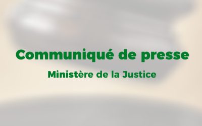 Communiqué de presse – Ministère de la Justice – Samedi 14 Février 2026