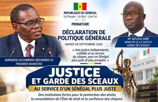 Déclaration de Politique générale : cap sur une justice au service d&rsquo;un Sénégal plus juste